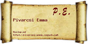 Pivarcsi Emma névjegykártya